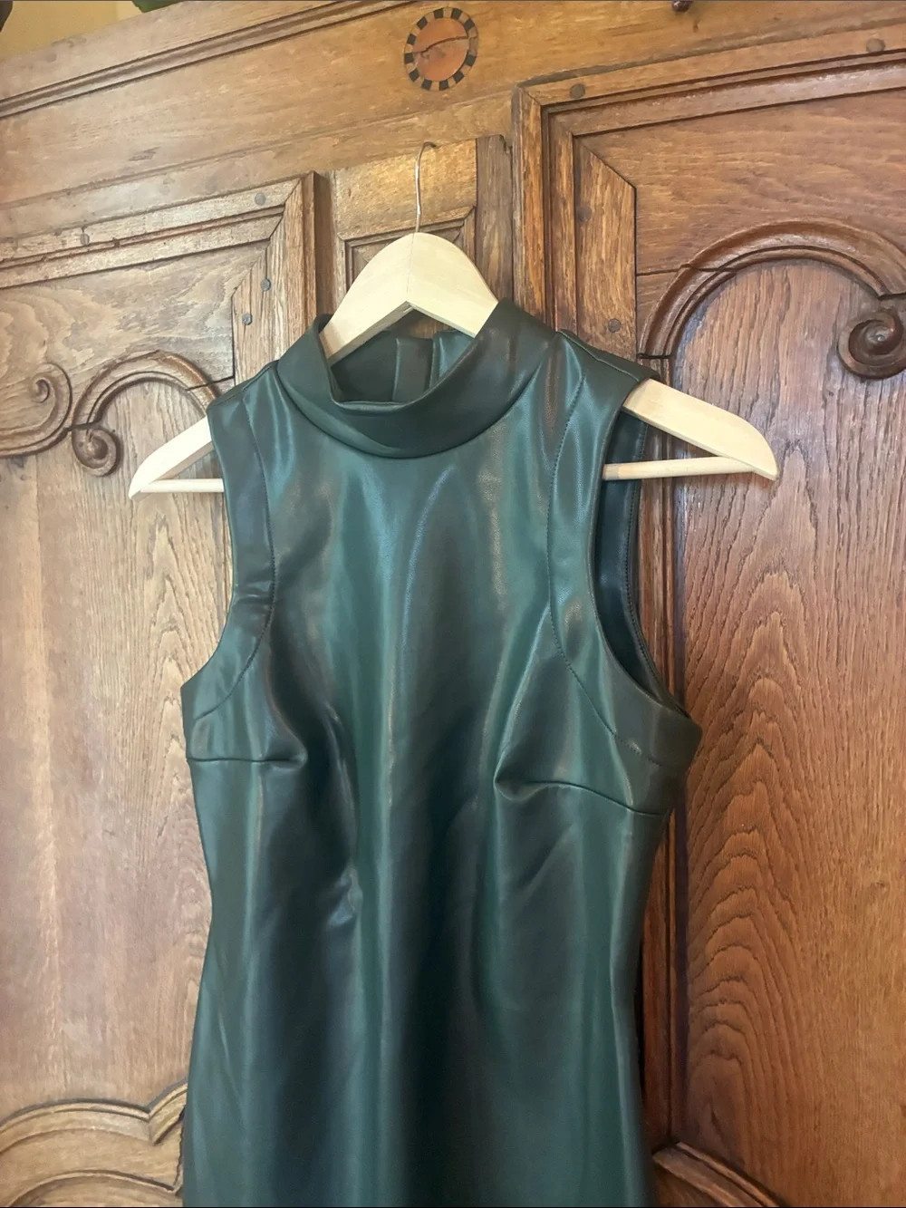 RD Style Sleeveless Faux Leather Mini Dress